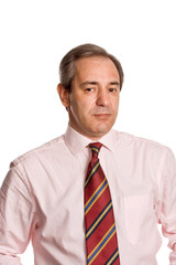 mature business man portrait in white background