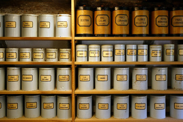Vintage pharmacy canisters