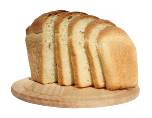 Bread on a chopping board.