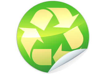 Sticker vert métal du recyclage (détouré)