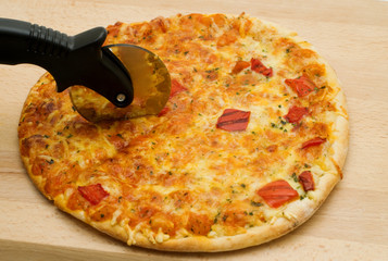 pizza on the breadboard