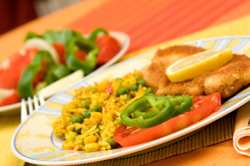 delicious food in a plate on the table