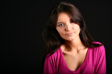 Fototapeta premium girl isolated on black background