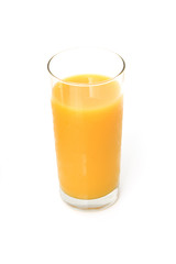 fresh orange juice in a glass isolated