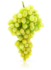 cluster of green grape isolated on white background