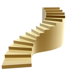 golden steps to success isolated on white background