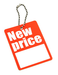 price tag with copy space isolated on white,