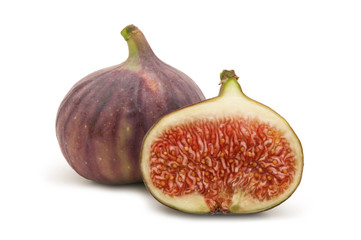 slice fig on white background