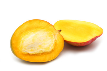 Naklejka na ściany i meble slice mango on white background