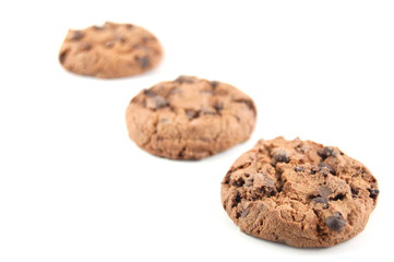 Some cookies isolated on a white background.