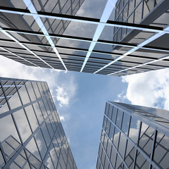 Obraz premium 3d illlustrarion of modern blue building