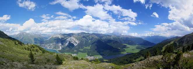 Naklejka na ściany i meble 180 ° Alpen-Panorama