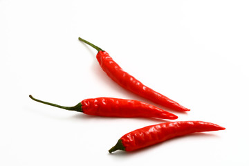 red hot chili pepper isolated on white