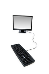 Desktop computer isolated on the white background
