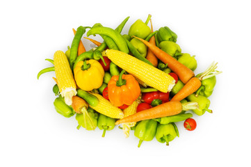 Various vegetables isolated on the white background