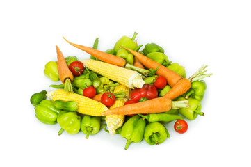 Various vegetables isolated on the white background
