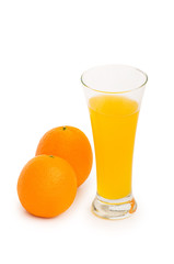 Orange cocktail isolated on the white background