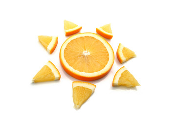 sun like arrangement of orange slices