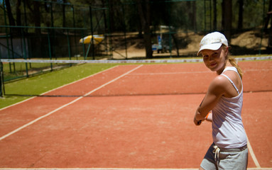 Woman playing tennis