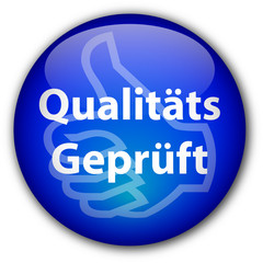 "Quality Assured" button (German)