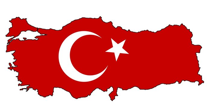 Flag on Turkey map