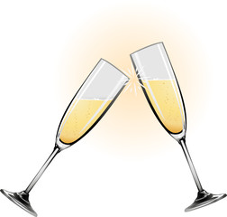 Illustration of champagne glasses