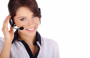 Cusomer service girl with headset