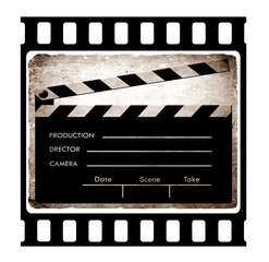 35mm slide frame with film clapboard..