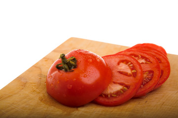 red tomato isolated on the white background