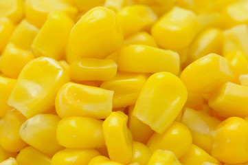 Close up of sweetcorn kernels