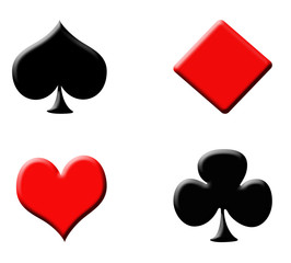 2D poker symbol isolated on a white background