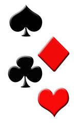 2D poker symbol isolated on a white background