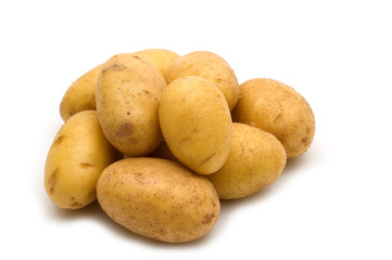 potatoes on white background