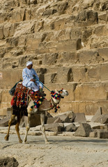 Bedouin riding past the Great Pyramid