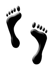 Fototapeta na wymiar gel style foot prints on white background