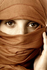 Fototapeta premium young woman close up portrait, studio picture