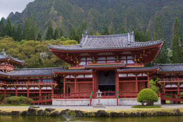 Fototapeta premium Frontal view of Japanese Buddhist Temple in Valley of Temples