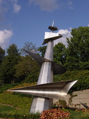 Sculpture métallique sur l'ile Notre-Dame à Montréal