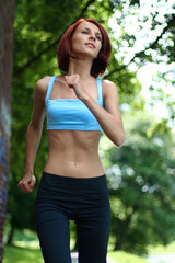 running slim young girl