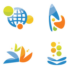 4 abstract logo elements