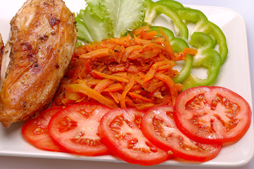 roasted chicken  with vegetables