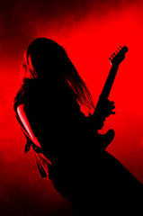 Heavy metal guitarist live on stage