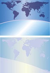 Two backgrounds with the continent outlines