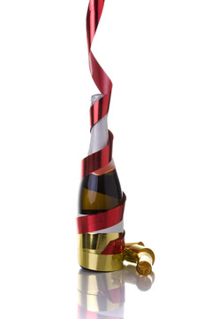 news year eve champagne bottle isolated on white