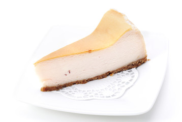 Cheese Cake on a Plate Isolated over White