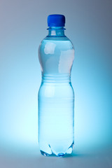 Pure water in a plastic bottle