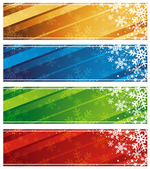 color christmas banners, vector
