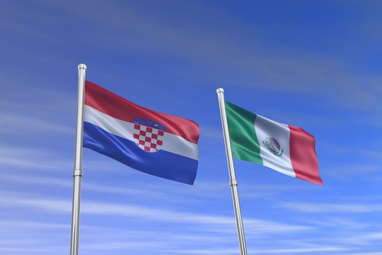 croatia and croatia flag in the wind