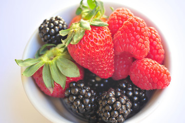 Blackberry, Raspberry and Strawberries
