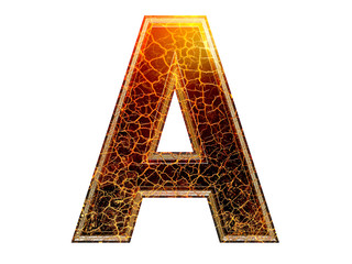 capital 3d letter with crackled texture